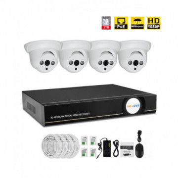 Kit caméra en IP 2.0 Mégapixels 4 channel