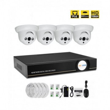 Kit caméra en IP 2.0 Mégapixels 4 channel