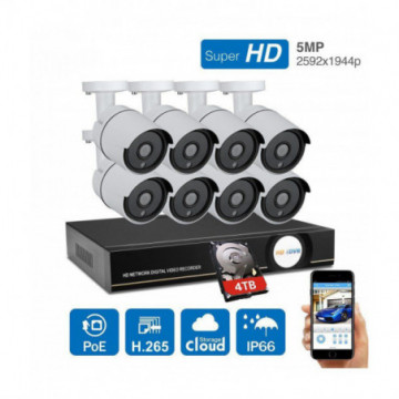 Kit caméra en IP 5.0 Mégapixels 4 channel