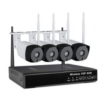 Kit caméra en Wi-Fi 1.0 Mégapixels 4 channel