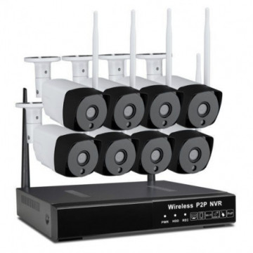 Kit caméra en Wi-Fi 1.0 Mégapixels 8 channel