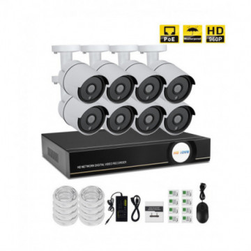 Kit caméra en ip 1.3 Mégapixels 8 channel