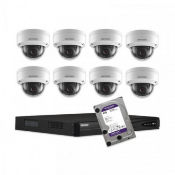 KIT-IP-8-DOME-3MP - HIKVISION - 8 Cam 3MP 2.8mm / 1 NVR / 1 HDD